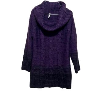 Women’s INDIGO, Long Sleeves, Turtleneck Sweater, Purple & Black, L